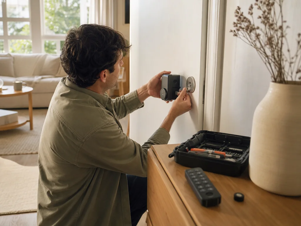 Installation sans perçage d’une motorisation SwitchBot Lock Pro rétrofit